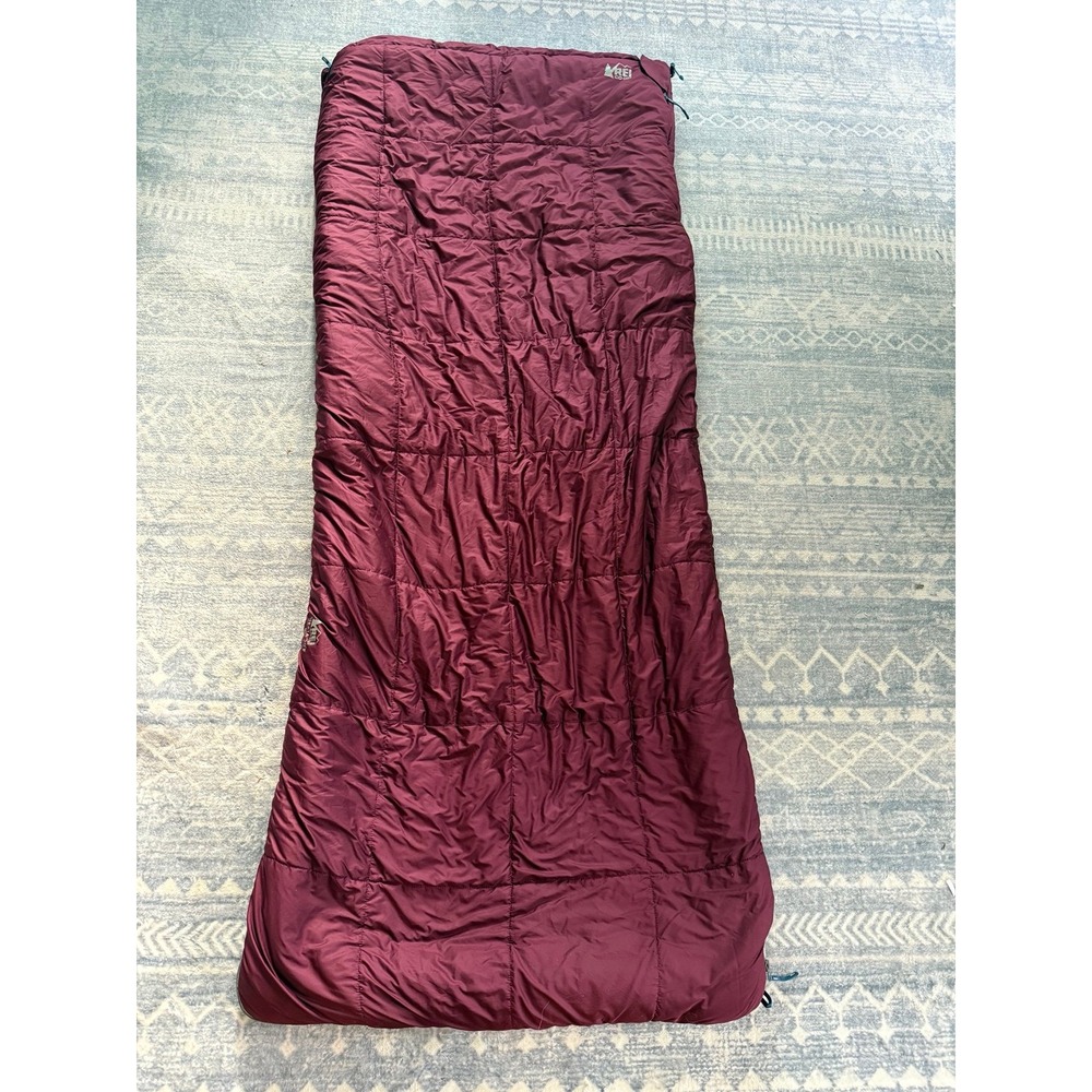 REI siesta 30 sleeping bag burgandy‎ red adult 74 x 66"